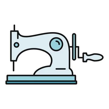 Sewing machine icon representing handmade craft and textile work Stock Illustration