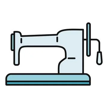Sewing machine icon representing tailor craft and textile production Stock Illustration