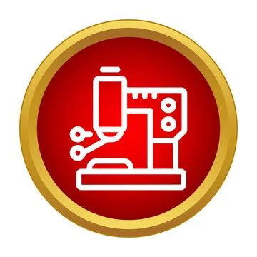 Sewing machine icon representing tailoring and textile industry Stock Illustration