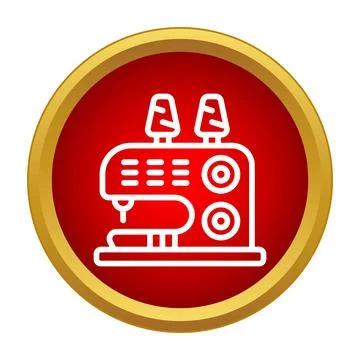 Sewing machine icon representing tailoring and craft industry Stock Illustration