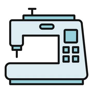 Sewing machine icon representing tailoring and garment creation Illustrazione stock