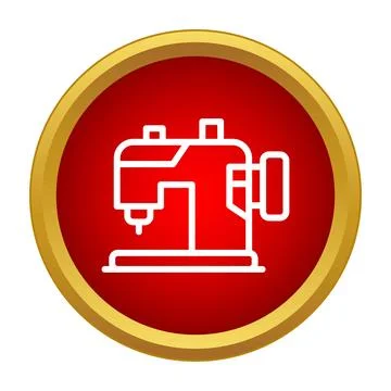 Sewing machine icon representing tailoring craft industry Illustrazione stock
