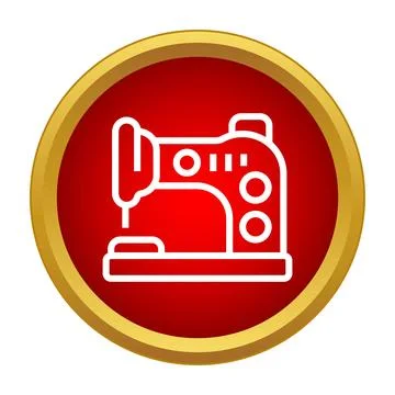 Sewing machine icon representing tailoring and fashion craft Stock Illustration