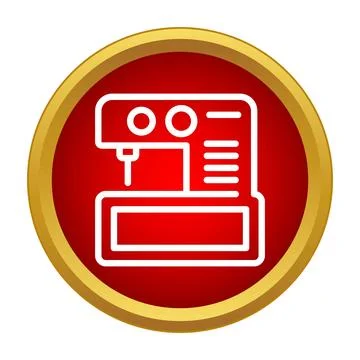 Sewing machine icon representing tailoring and textile craft Stock Illustration