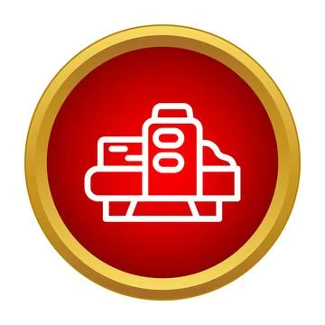 Sewing machine icon symbolizing craft, tailor, and textile industry Stock Illustration