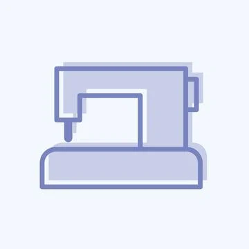 Sewing Machine Icon in trendy two tone style isolated on soft blue background Illustrazione stock