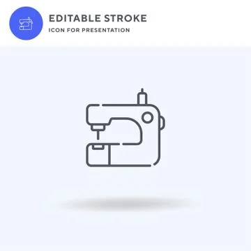 Sewing Machine icon vector, filled flat sign, solid pictogram isolated on white Stock Illustration