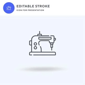 Sewing Machine icon vector, filled flat sign, solid pictogram isolated on white Illustrazione stock