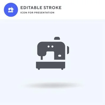 Sewing Machine icon vector, filled flat sign, solid pictogram isolated on white 스톡 일러스트