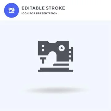 Sewing Machine icon vector, filled flat sign, solid pictogram isolated on white Stock Illustration