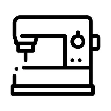 Sewing Machine Icon Vector Outline Illustration Illustrazione stock