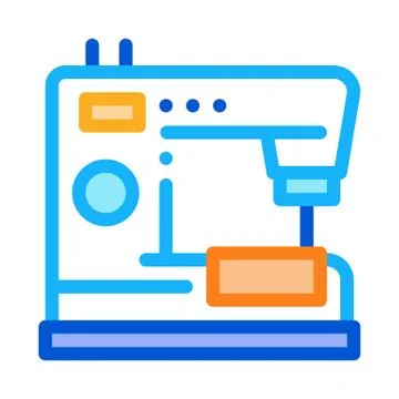 Sewing machine icon vector outline illustration Illustrazione stock