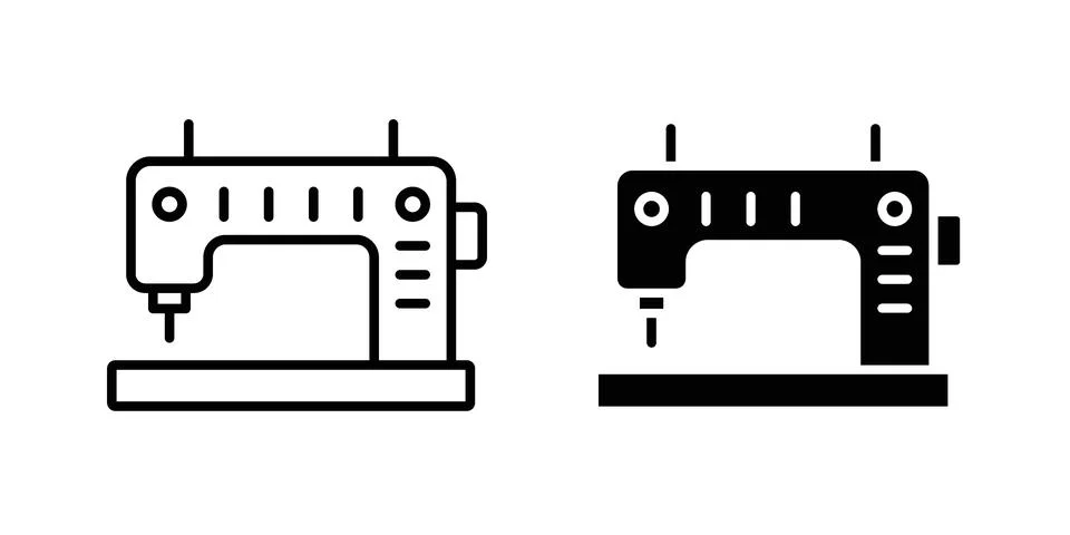 Sewing machine icon for web projects Stock Illustration