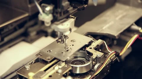 Sewing machine inside zoom out Stock Footage 50761313