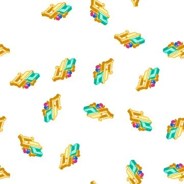 Sewing machine isometric icon seamless pattern Stock Illustration