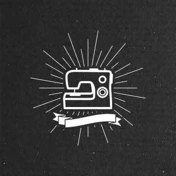 Sewing machine label Stock Illustration