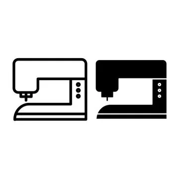 Sewing machine line and glyph icon. Needlework vector illustration isolated on Stock Illustration