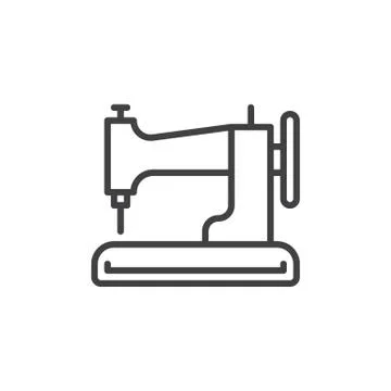 Sewing machine line icon, outline vector sign, linear style pictogram  스톡 일러스트