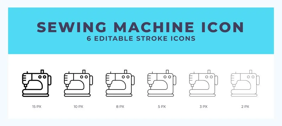 Sewing machine line icon vector illustration. Trendy styles. Illustrazione stock