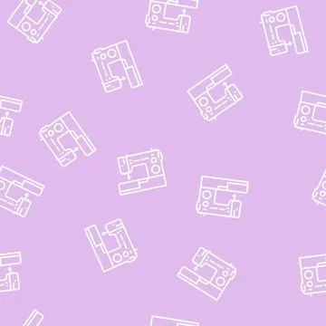 Sewing machine line seamless pattern イラスト素材