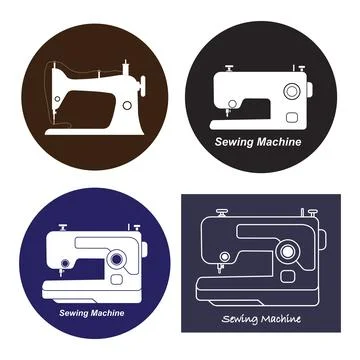 Sewing machine logo Stock Illustration