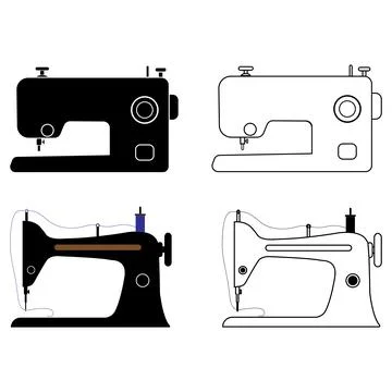 Sewing machine logo Stock Illustration