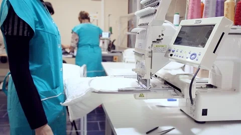 Sewing machine. Machine for sewing close-up. Automatic sewing machine. Stock Footage 118443525