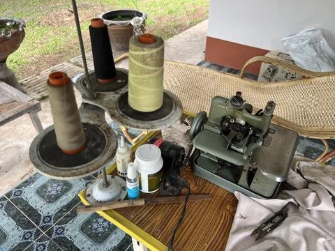 Sewing machine making, 16 June 2022 , Buriram province.	 Stock-Fotos