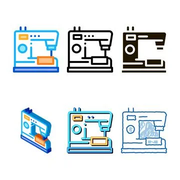 Sewing machine minimal icon vector outline Illustrazione stock