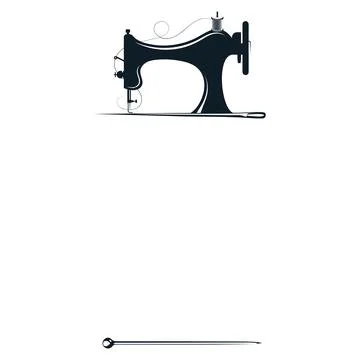 Sewing machine needle and pin, frame for sewing and cutting Illustration