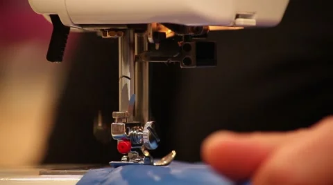 Sewing Machine, needle close sewing with audio Stock-Footage 45624208