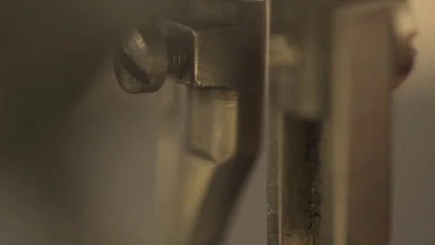Sewing machine needle mechanism. Close up Stock Footage 266131618