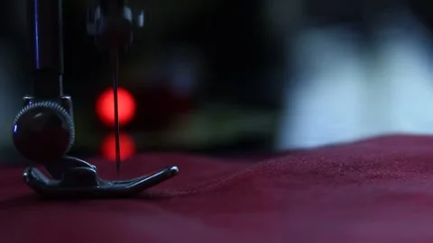 Sewing machine operation close-up 26 Video stock 318313342