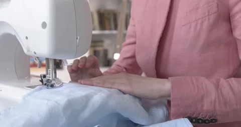 Sewing machine operation process Stock Footage 131615034