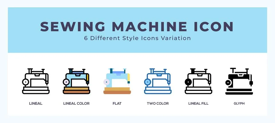 Sewing machine pack of icons. vector illustration. Stock Illustration
