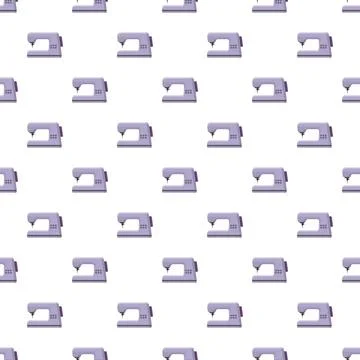Sewing machine pattern creating seamless textile craft background 库存插图