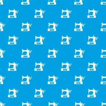 Sewing machine pattern seamless blue Illustrazione stock