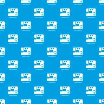 Sewing machine pattern seamless blue イラスト素材