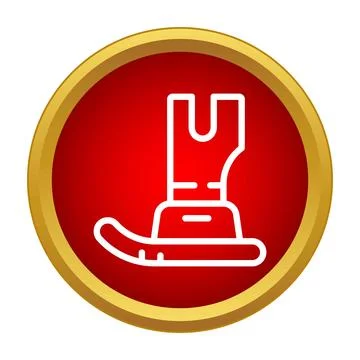 Sewing machine presser foot icon on red button 库存插图