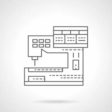 Sewing machine program flat line vector icon Stock Illustration