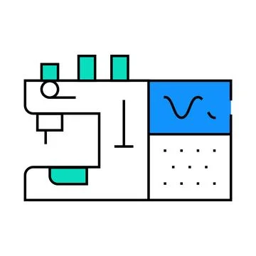 Sewing machine with programmable embroidery icon color illustration Stock Illustration