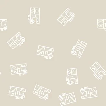 Sewing machine with programmable embroidery line vector seamless pattern Stock Illustration