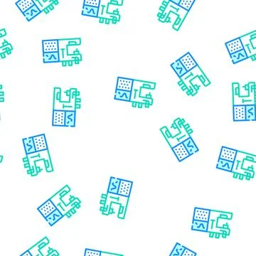 Sewing machine with programmable embroidery vector seamless pattern Stock Illustration