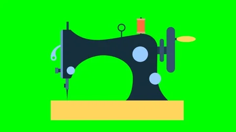 Sewing machine retro. Spool of thread falls from above. Fast tailoring clothes Video stock 274782092