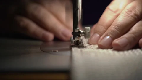 Sewing machine - seamstress - tailoring Stock Footage 136550701