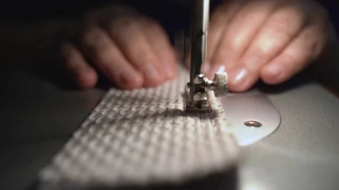 Sewing machine - seamstress - tailoring Stock Footage 136550708