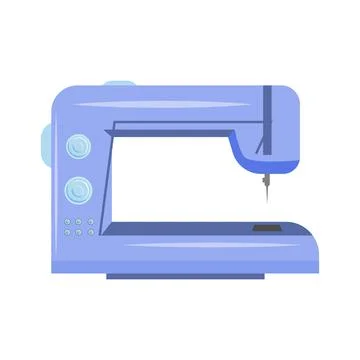 Sewing machine semi flat color vector object Illustrazione stock