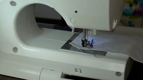 A sewing machine, sew the fabric Stock Footage 65329625