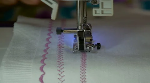 A sewing machine, sew the fabric Stock Footage 65329771