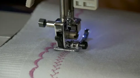 A sewing machine, sew the fabric Video stock 65338530